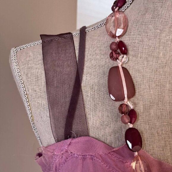 LOFT Gorgeous Cotton Babydoll Dress and Matching Necklace Set -  Size 4 - Picture 4 of 12